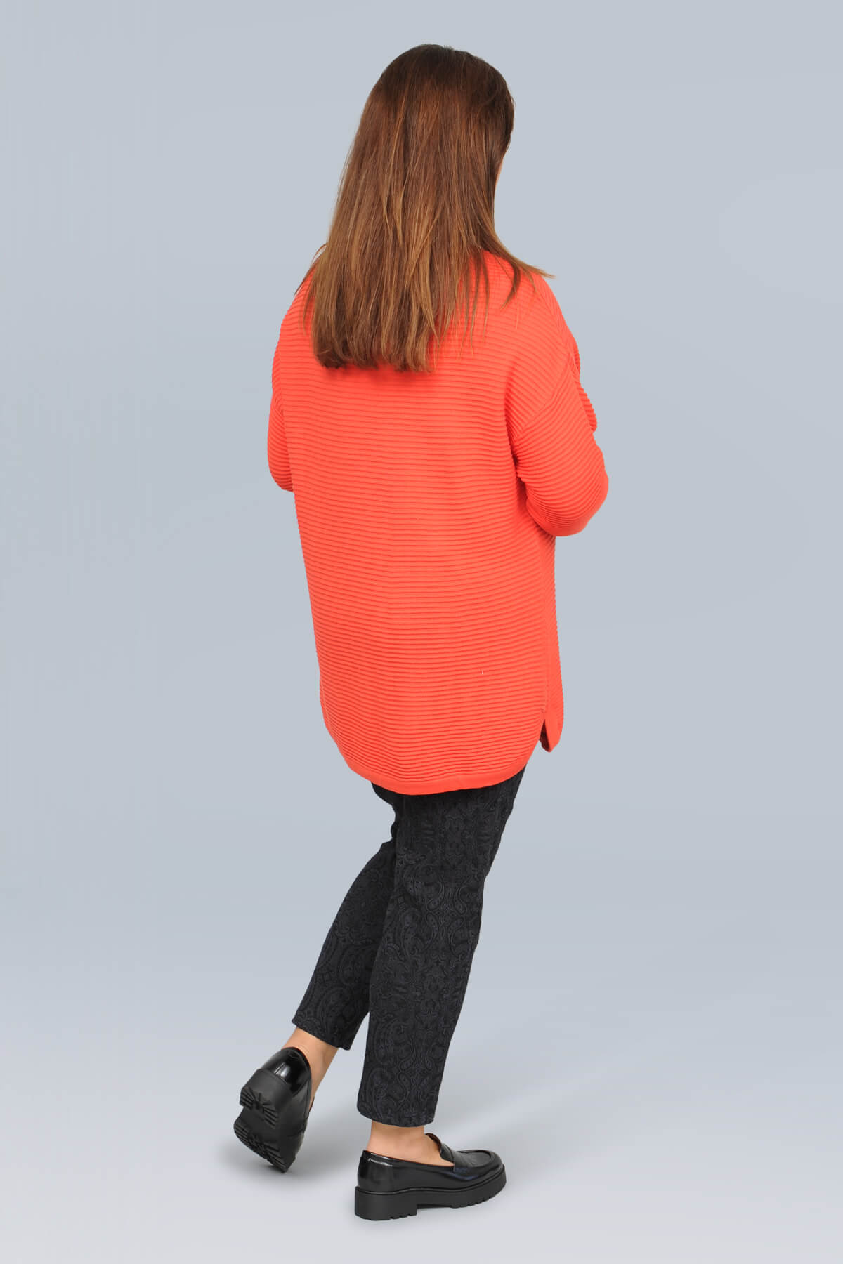 Orientique ribbed jumper - mediterranean