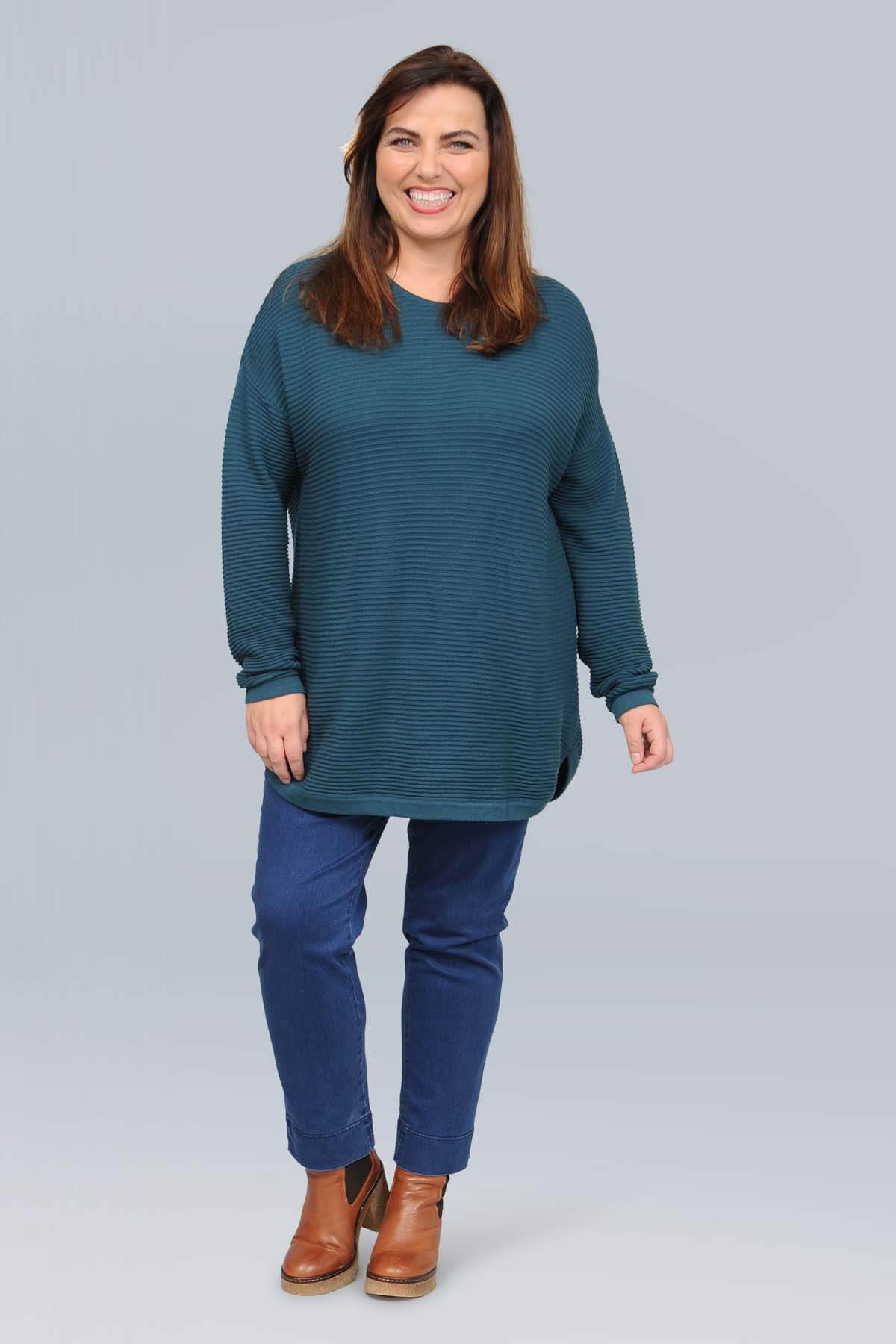 Orientique ribbed jumper - sea sage