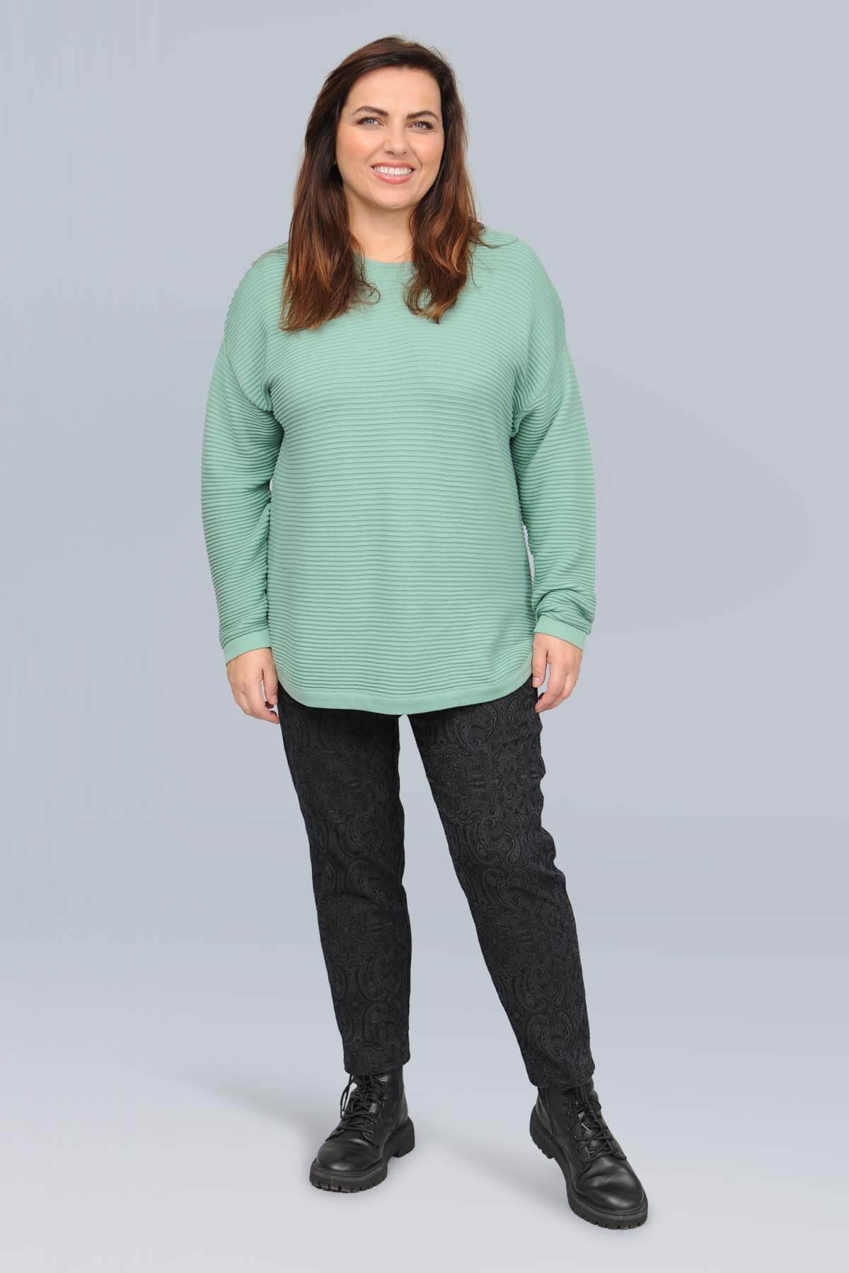 Orientique ribbed jumper - sea sage