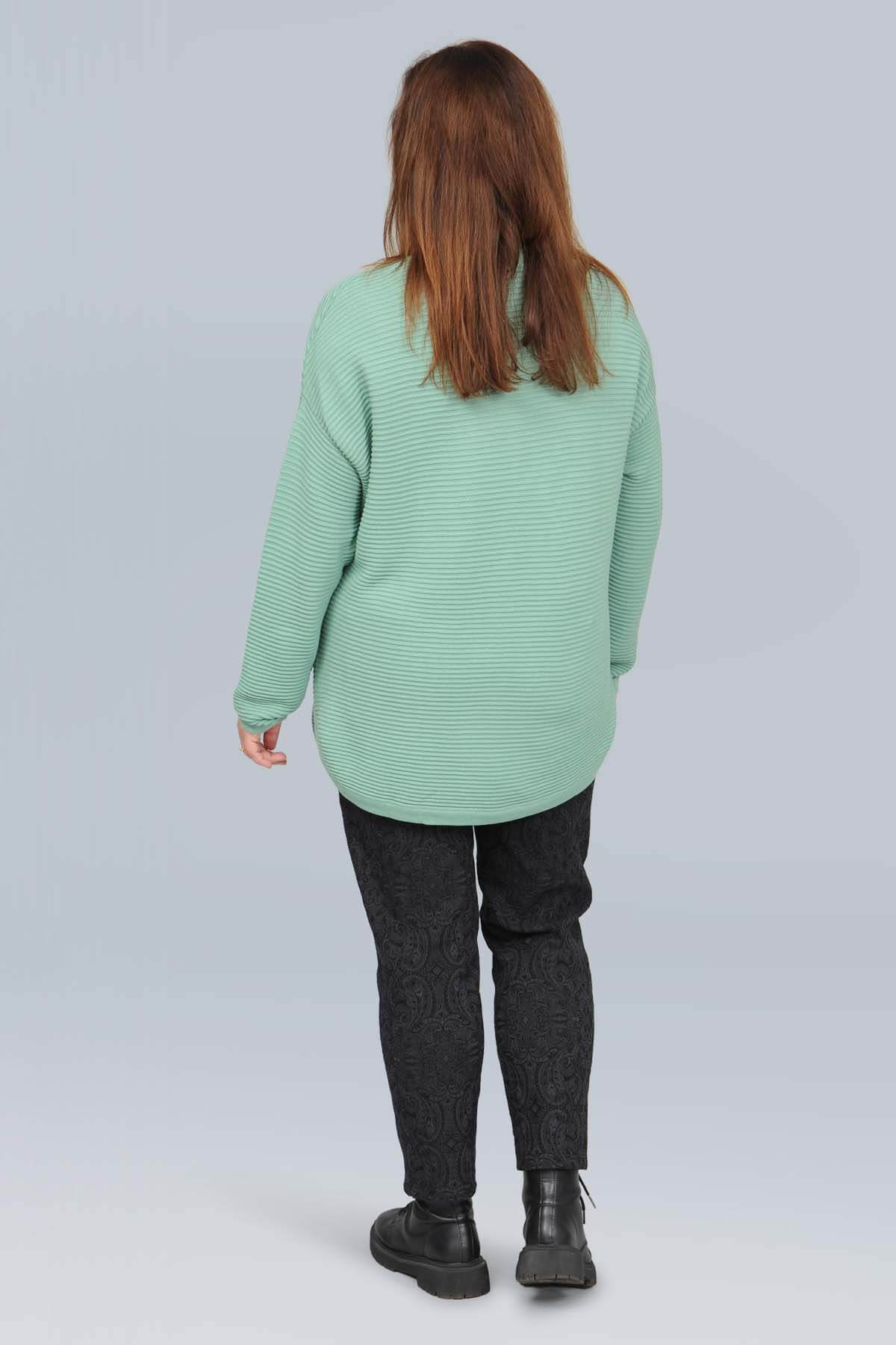 Orientique ribbed jumper - sea sage