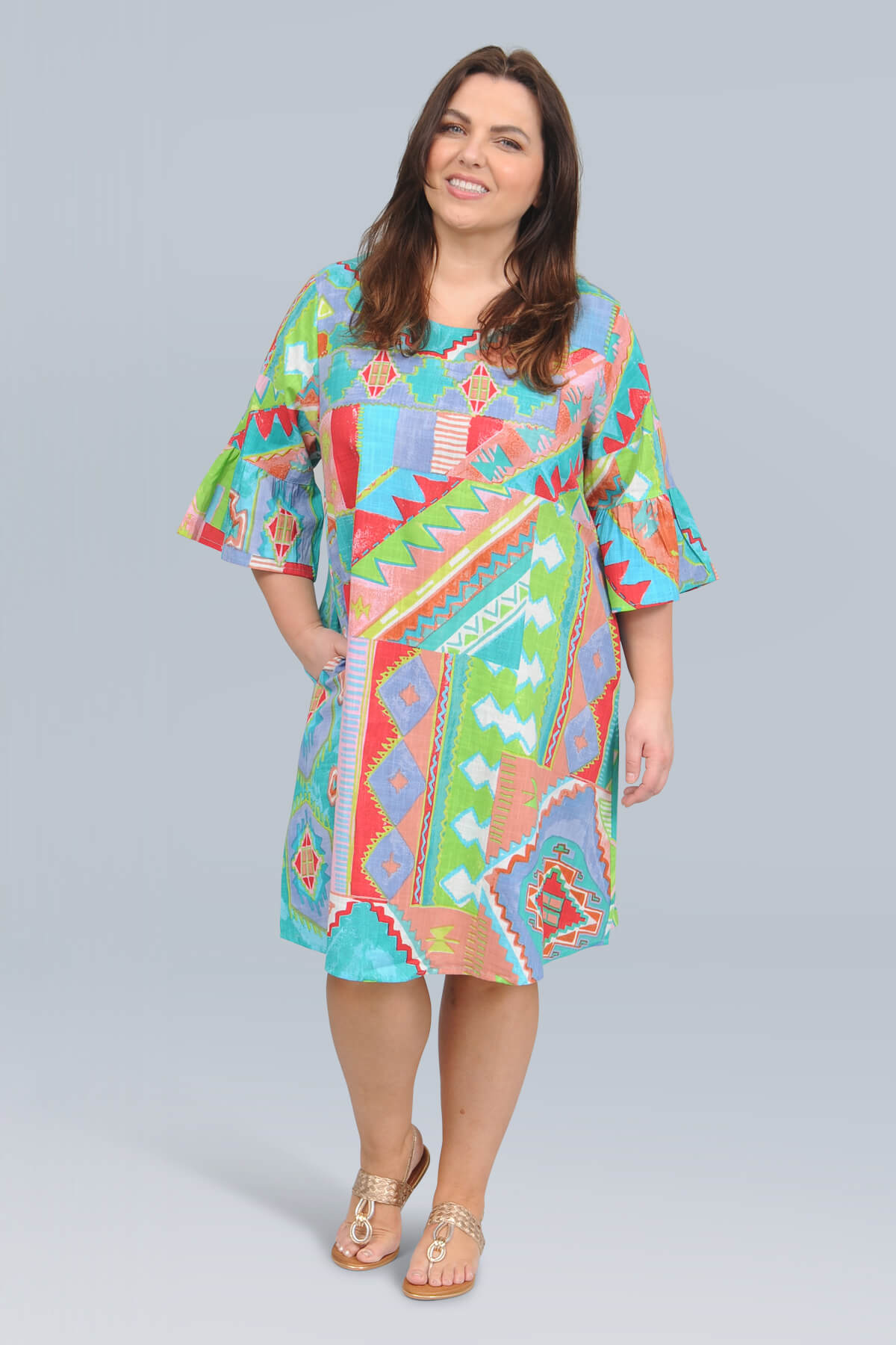 Orientique Zio flounce sleeve tunic/dress