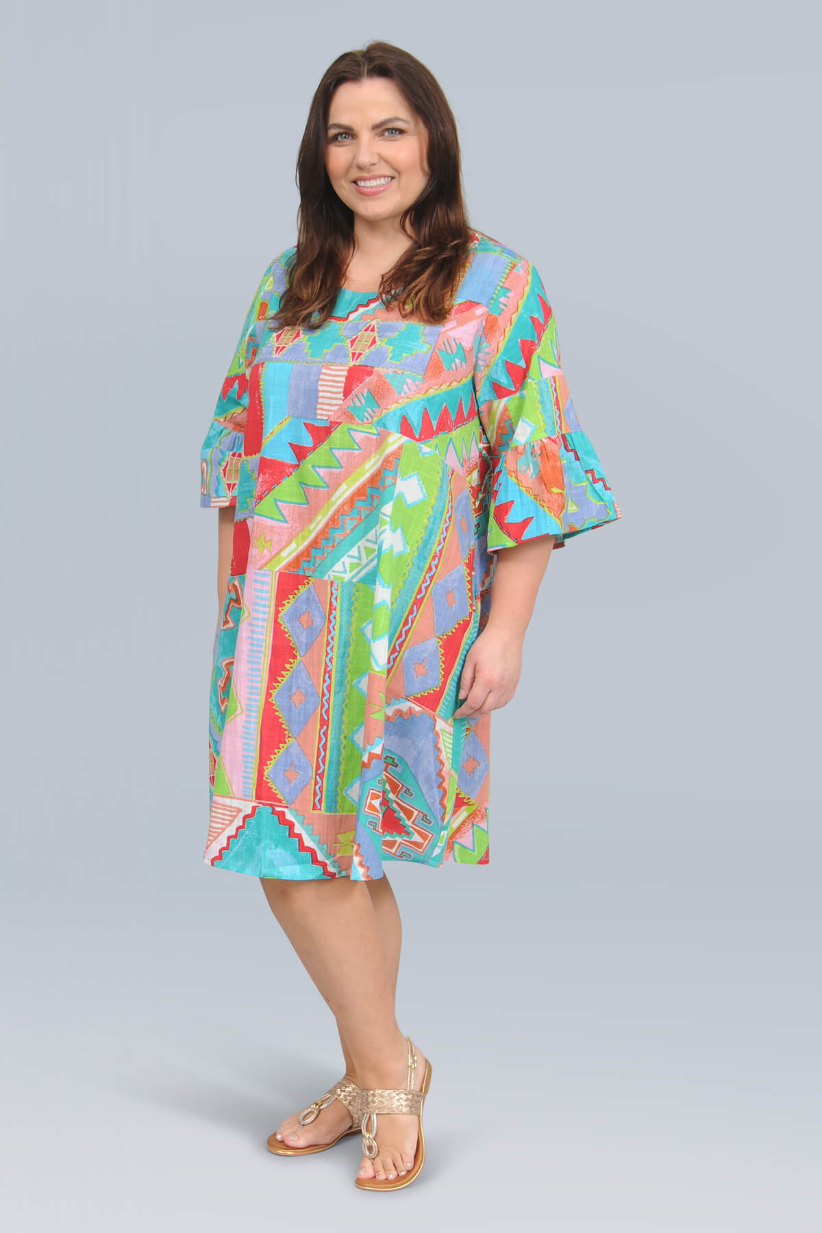 Orientique Zio flounce sleeve tunic/dress