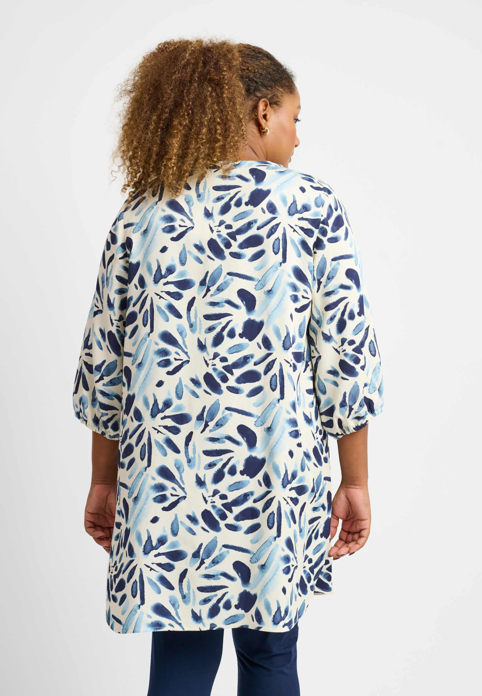 Pont Neuf Bloom floral tunic - cornflower