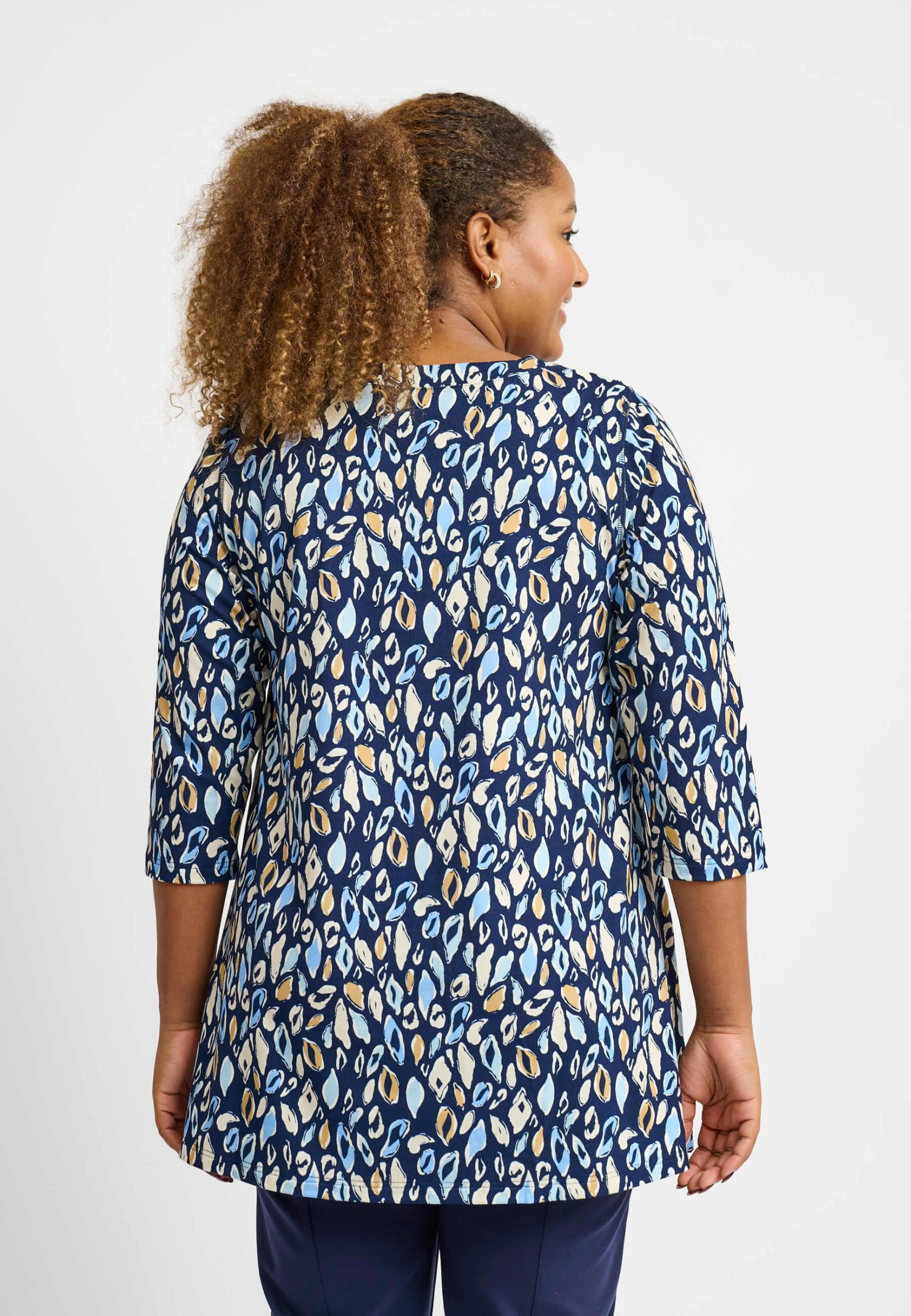 Pont Neuf Melina abstract pebble tunic - navy