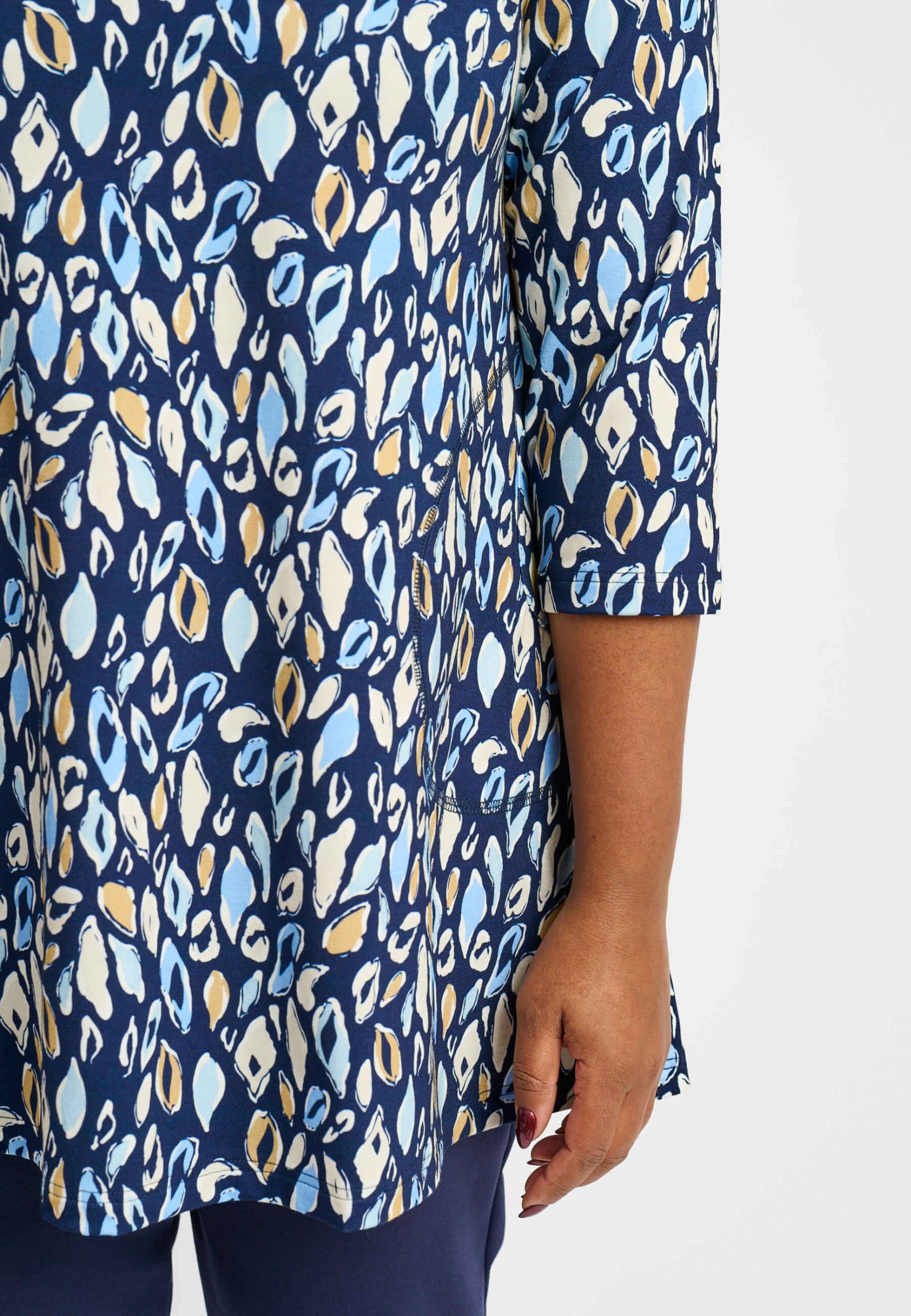 Pont Neuf Melina abstract pebble tunic - navy