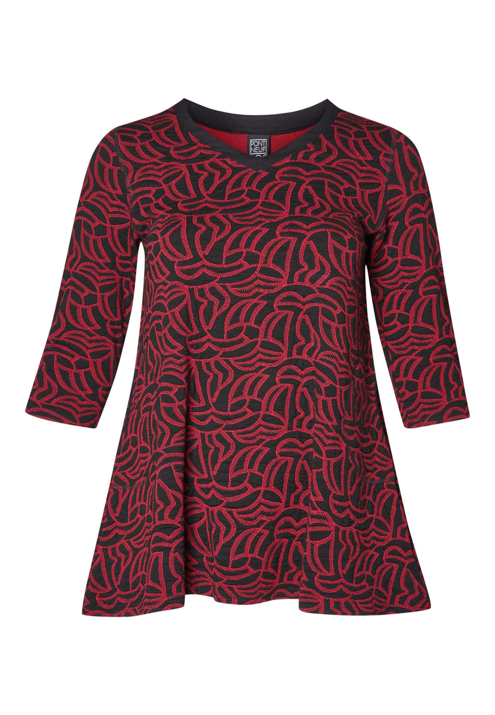 Pont Neuf Melina squiggle tunic - deep red