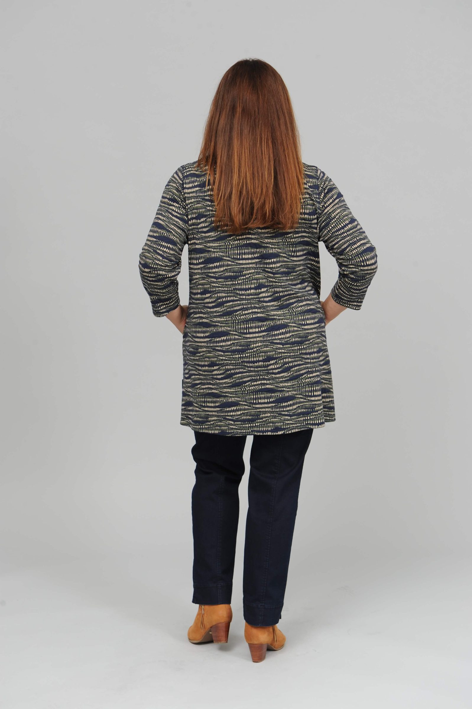 Pont Neuf Melina wave tunic - navy/green