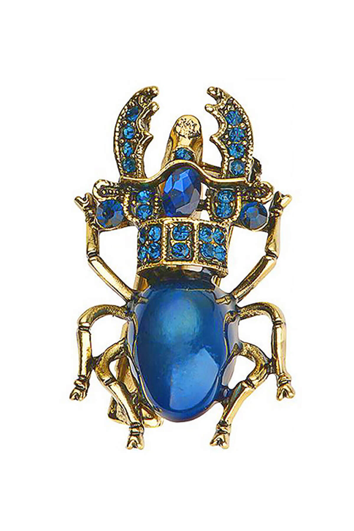 Rosie Fox blue scarab brooch