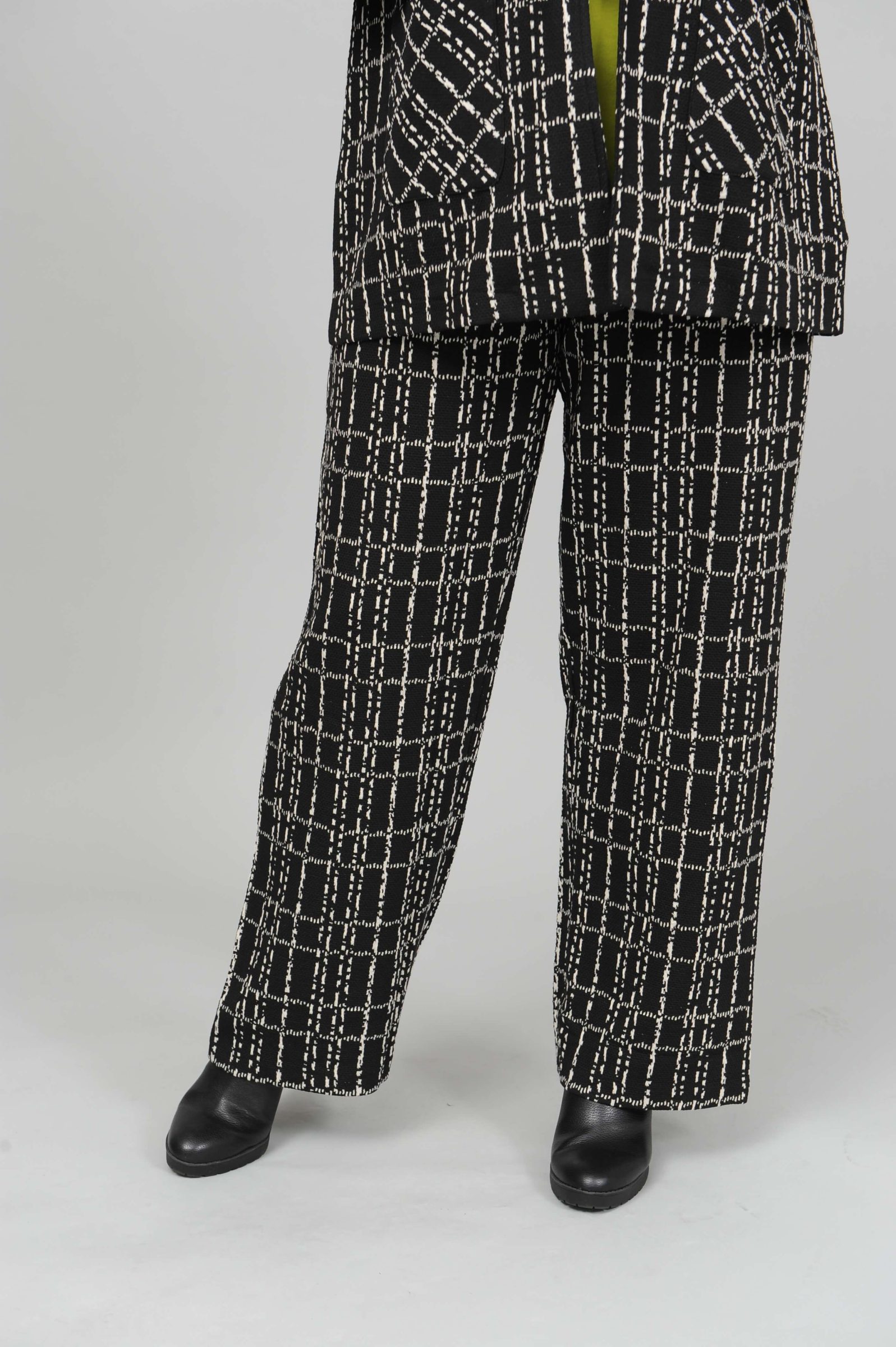 See You check suit palazzo trousers - black/off white