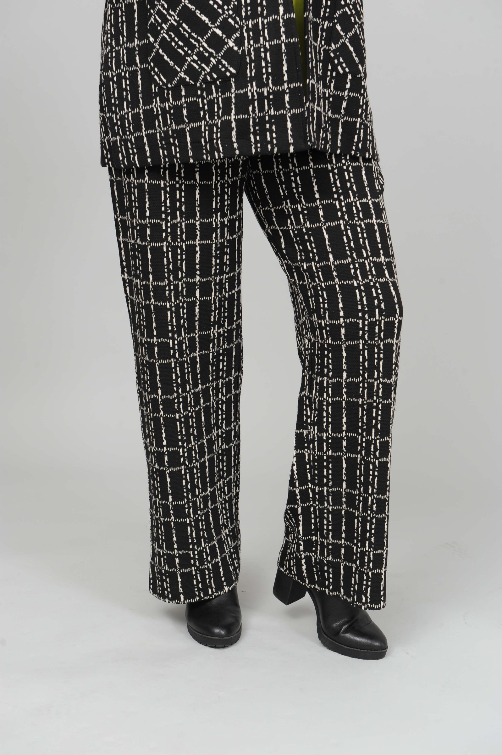 See You check suit palazzo trousers - black/off white