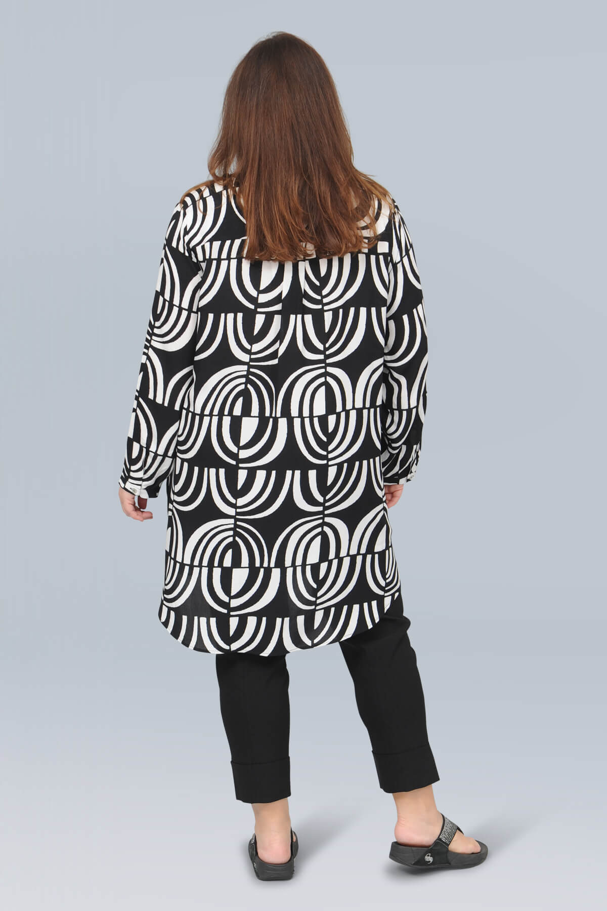 Via Appia abstract tunic - black/white