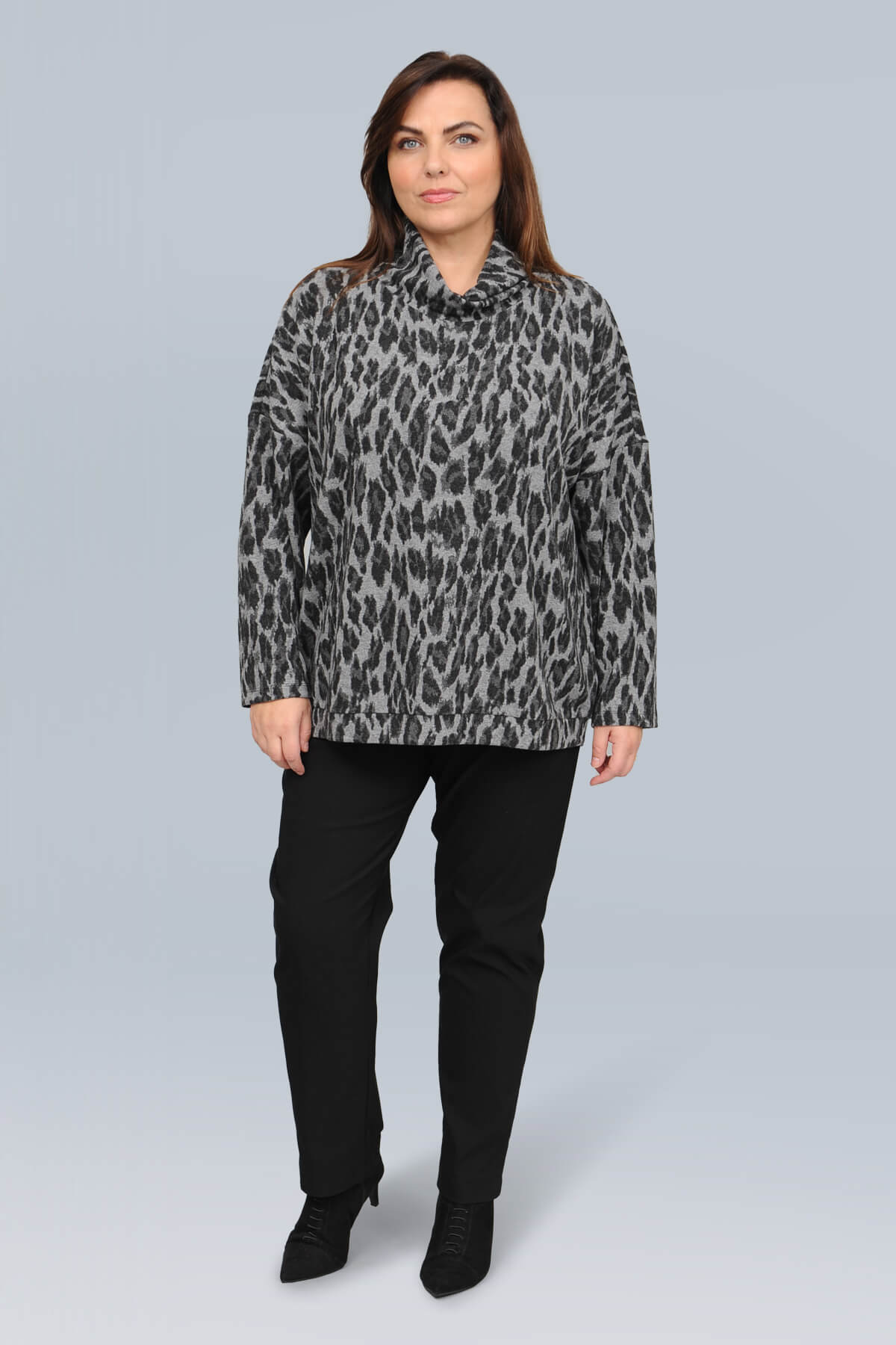 Via Appia animal print cowl top