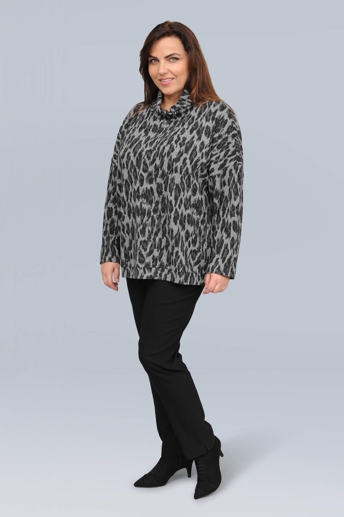 Via Appia animal print cowl top