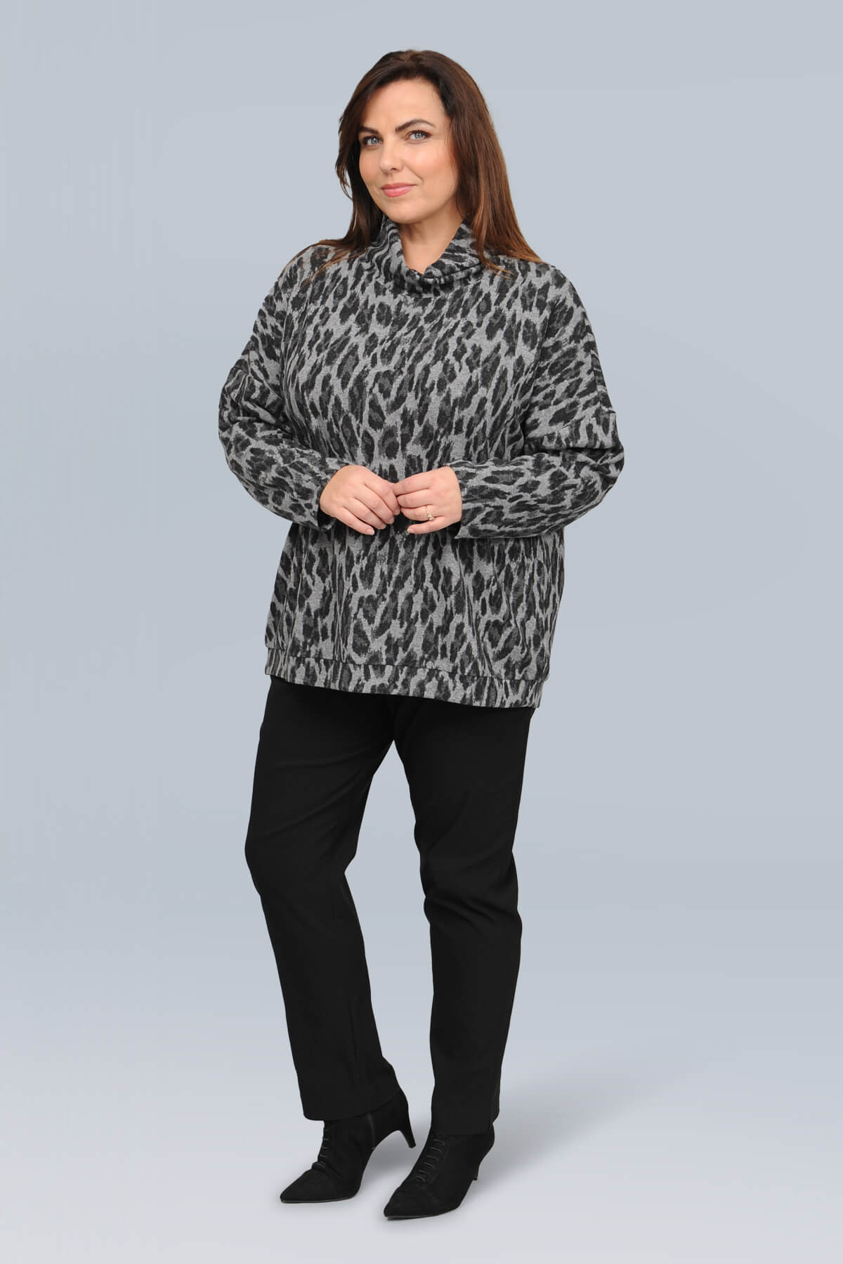 Via Appia animal print cowl top