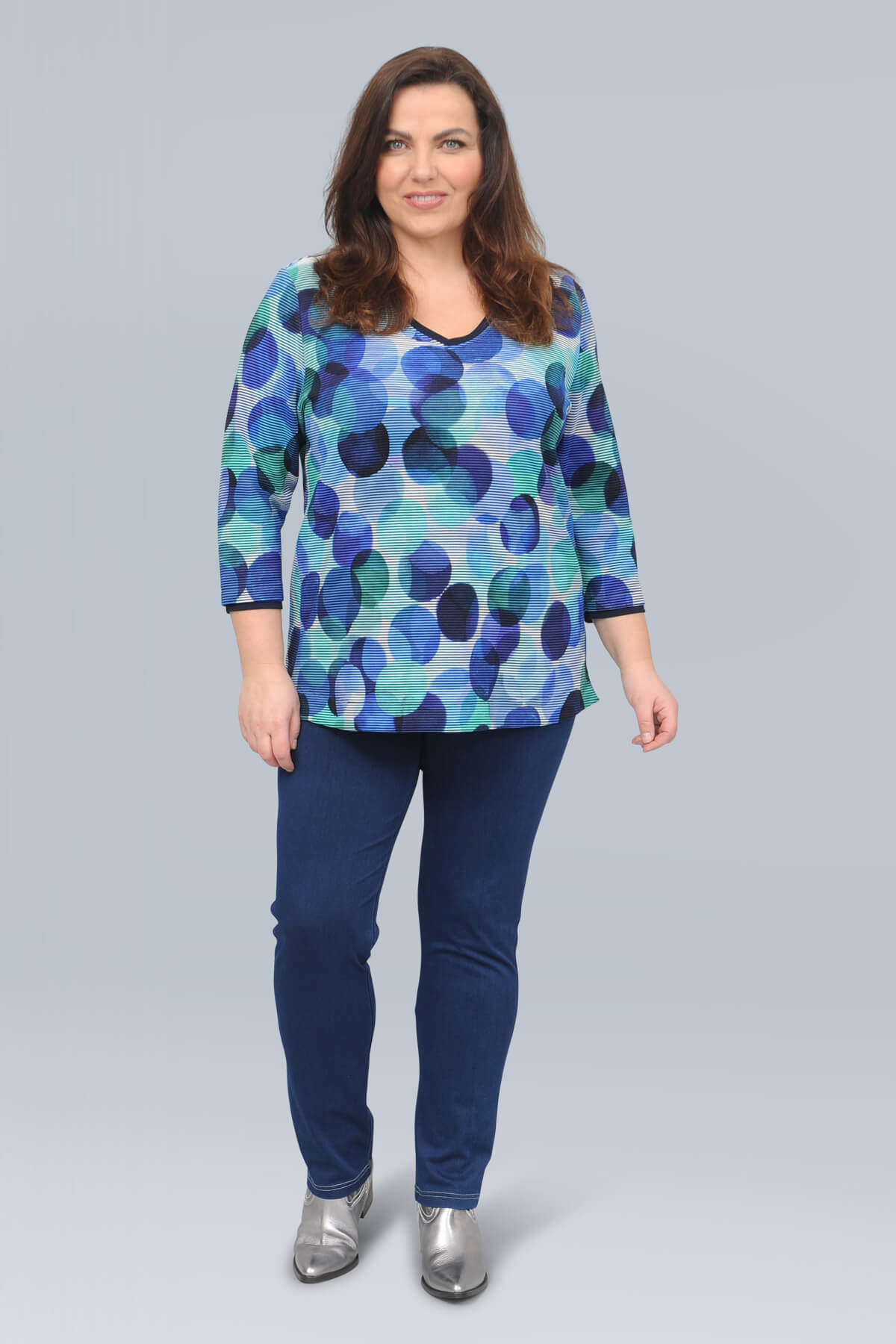 Via Appia circles top - cobalt