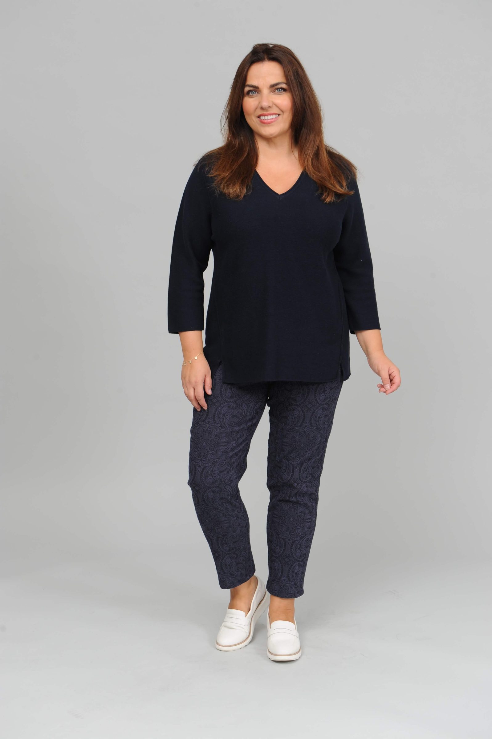 Via Appia cotton jumper - navy