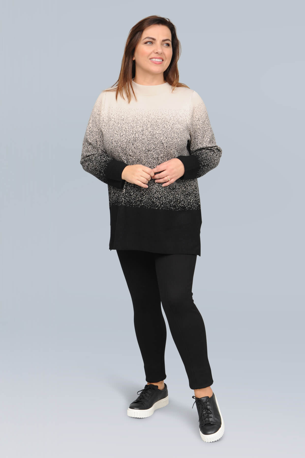 Via Appia graded jumper - black/mushroom