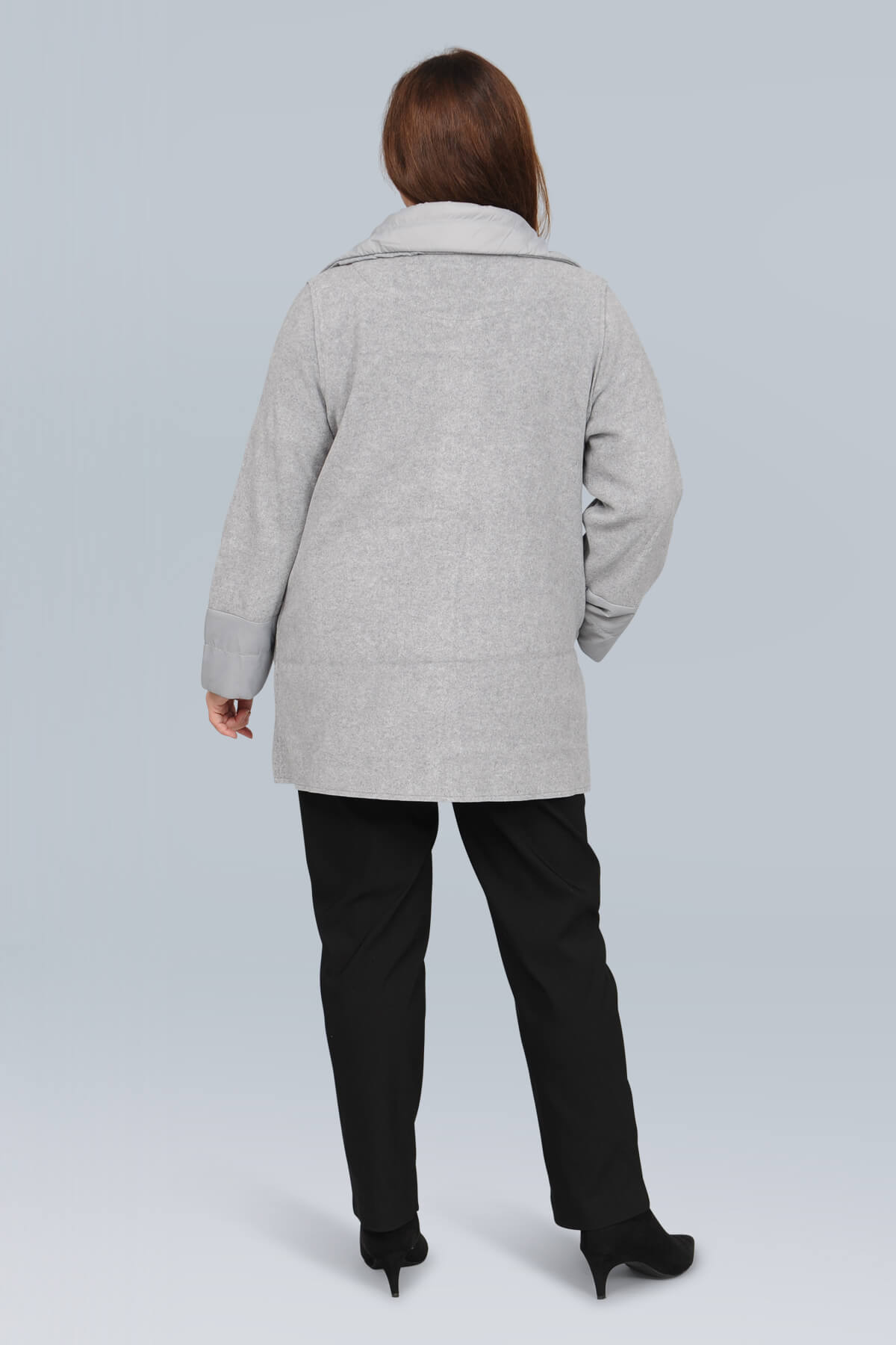 Via Appia popper jacket - silver grey