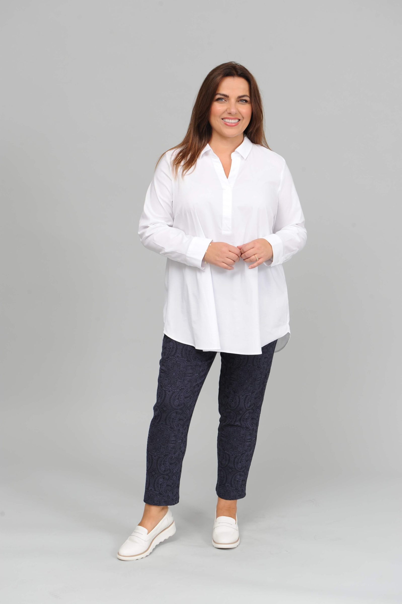 Via Appia collar tunic ( with stretch) - white