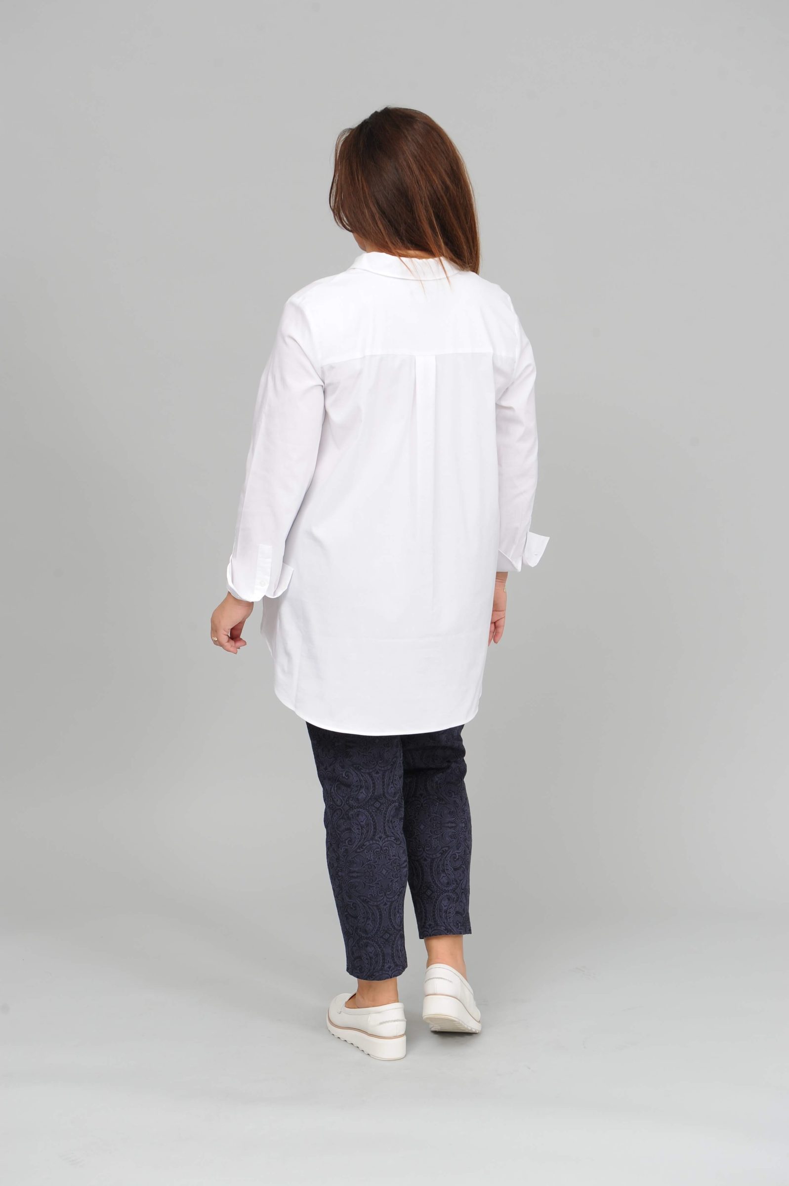 Via Appia collar tunic ( with stretch) - white