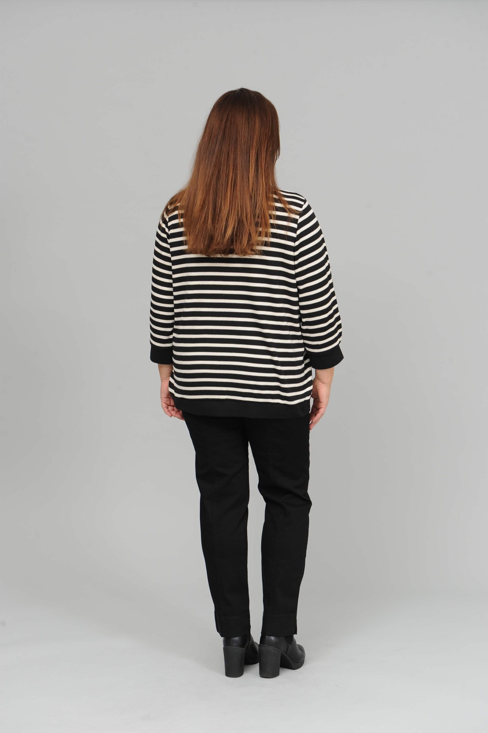 Via Appia striped jumper - black/ecru