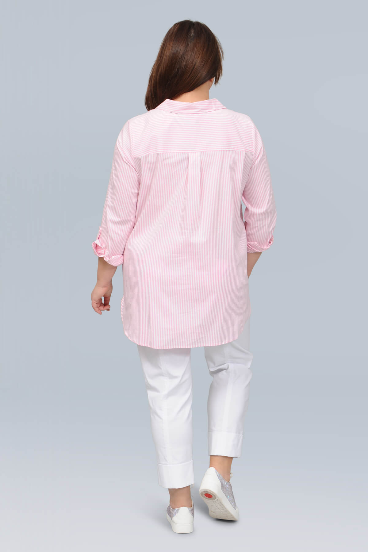 Via Appia striped shirt - rose pink