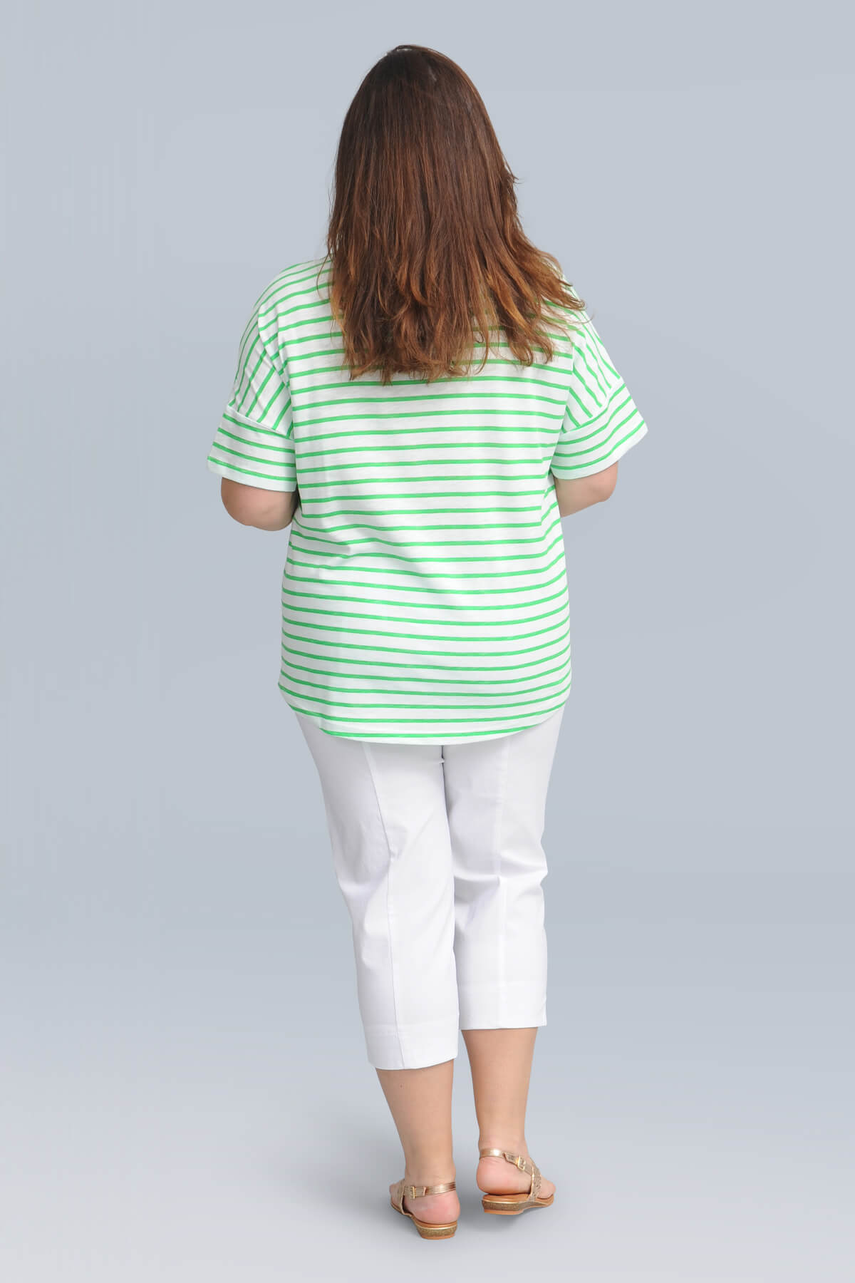 Via Appia striped t-shirt - green/white