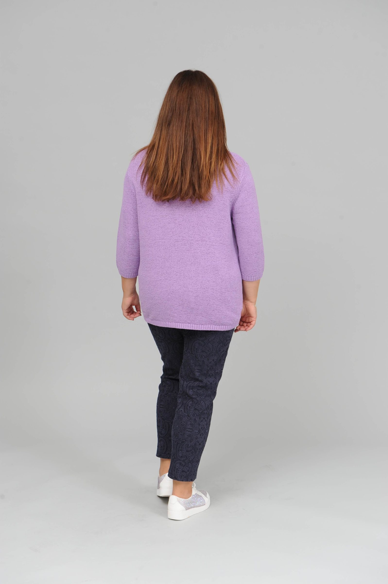 Via Appia v neck jumper - lilac