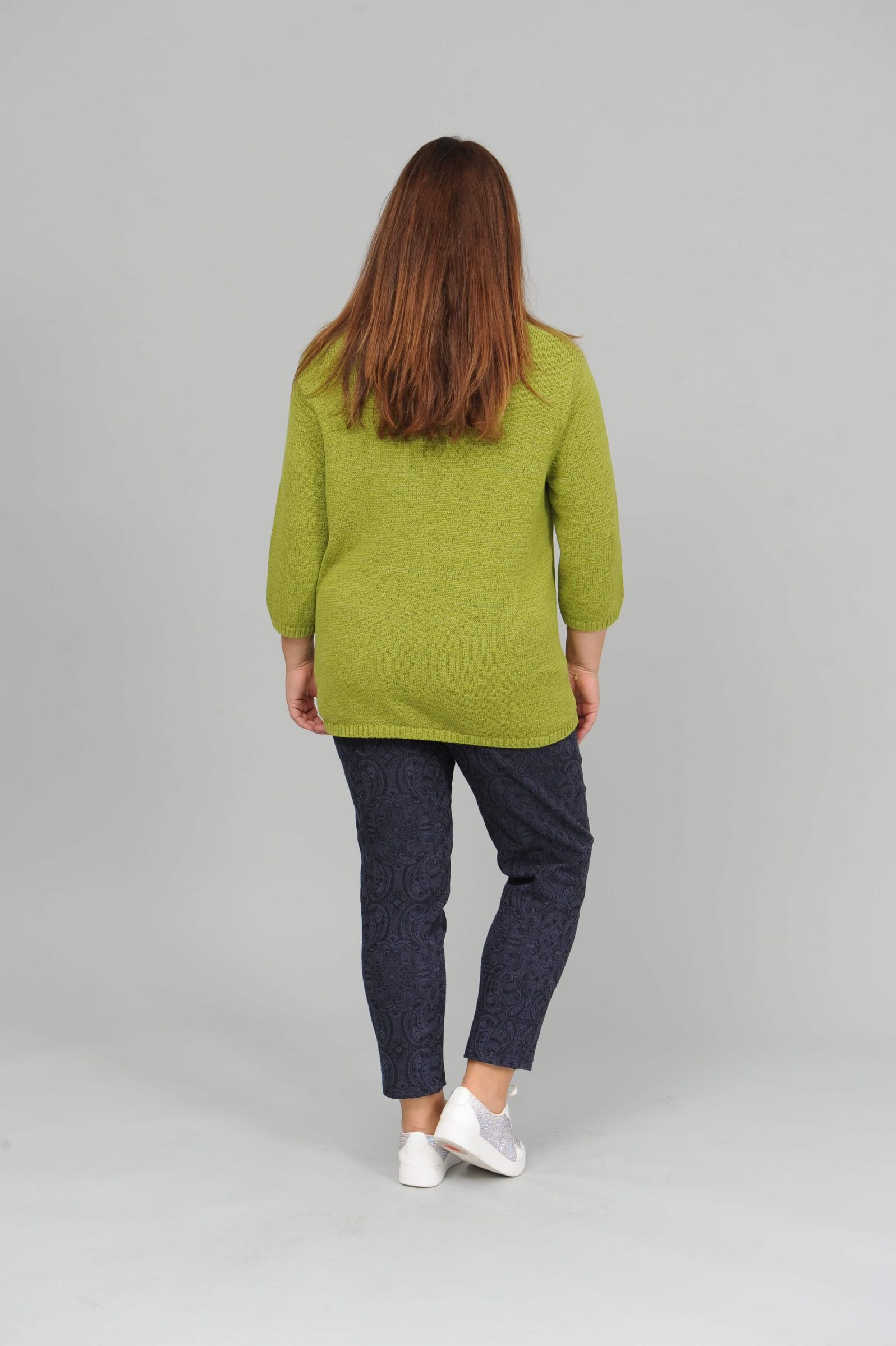 Via Appia v neck jumper - lime