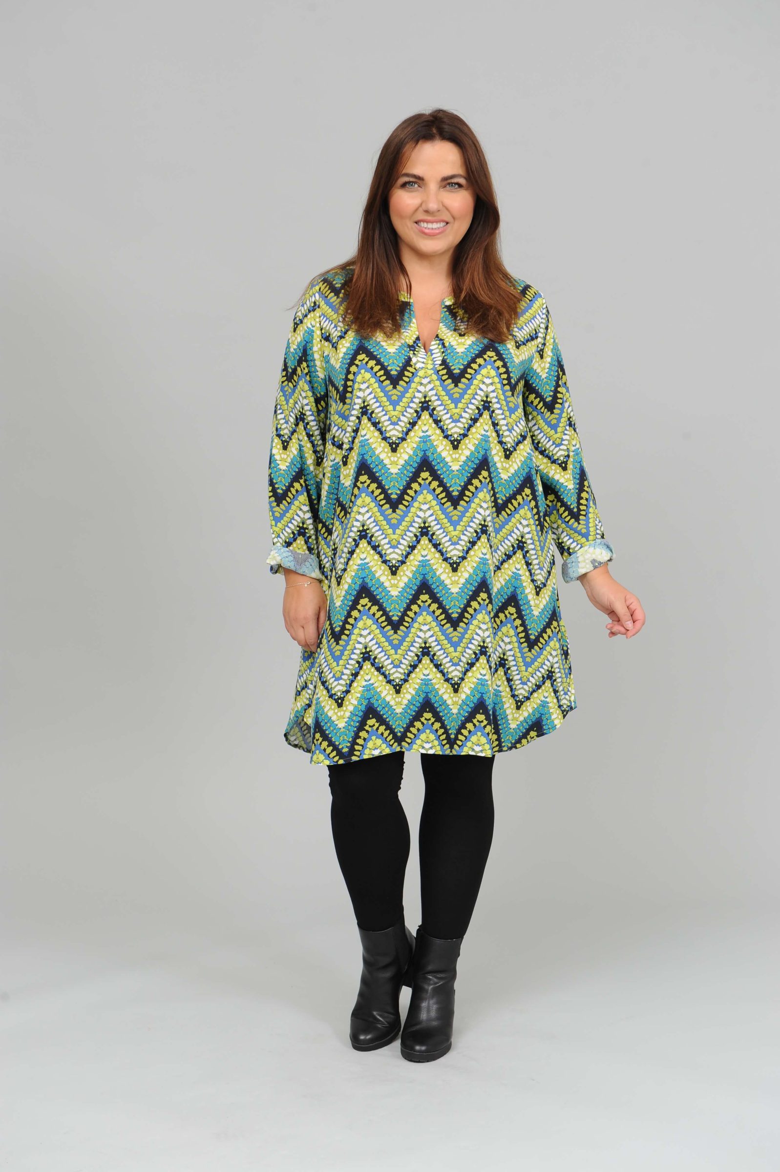 Via Appia zig zag long tunic/dress - lilac