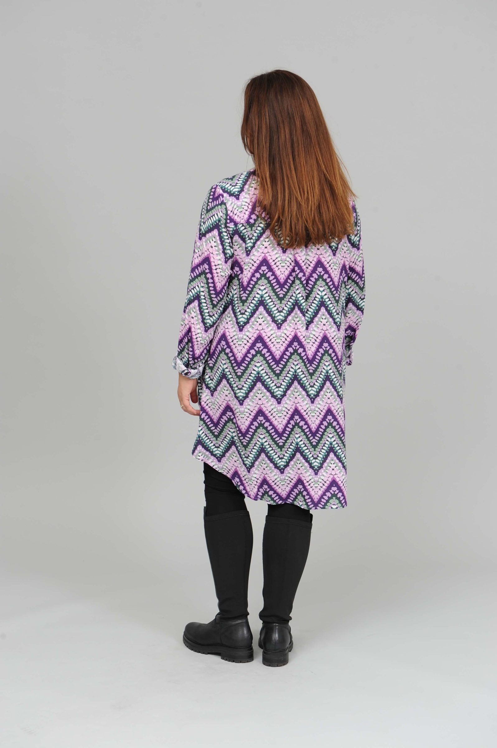 Via Appia zig zag long tunic/dress - lilac