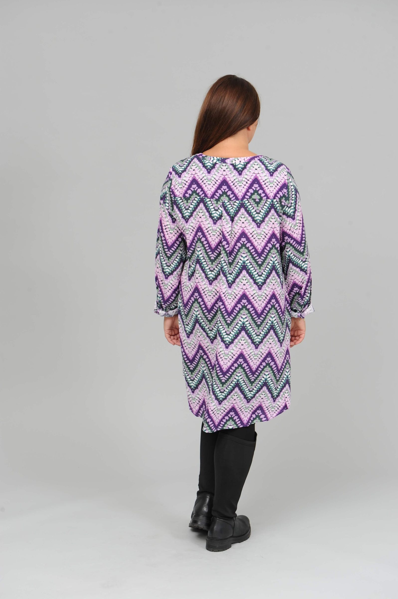 Via Appia zig zag long tunic/dress - lilac