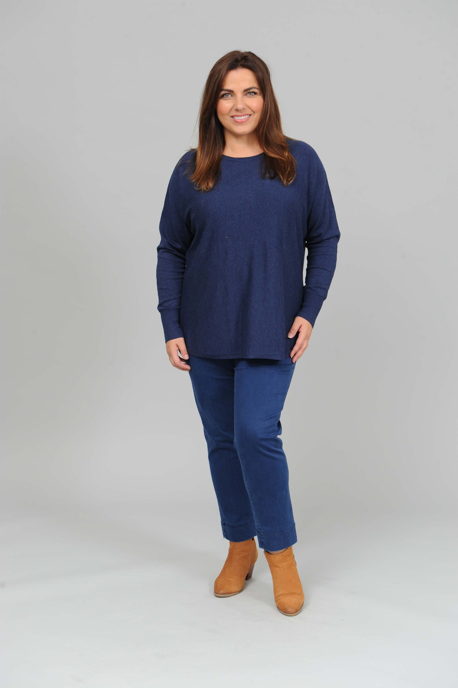 Wasabi Samanda 1 button back jumper - blue iris