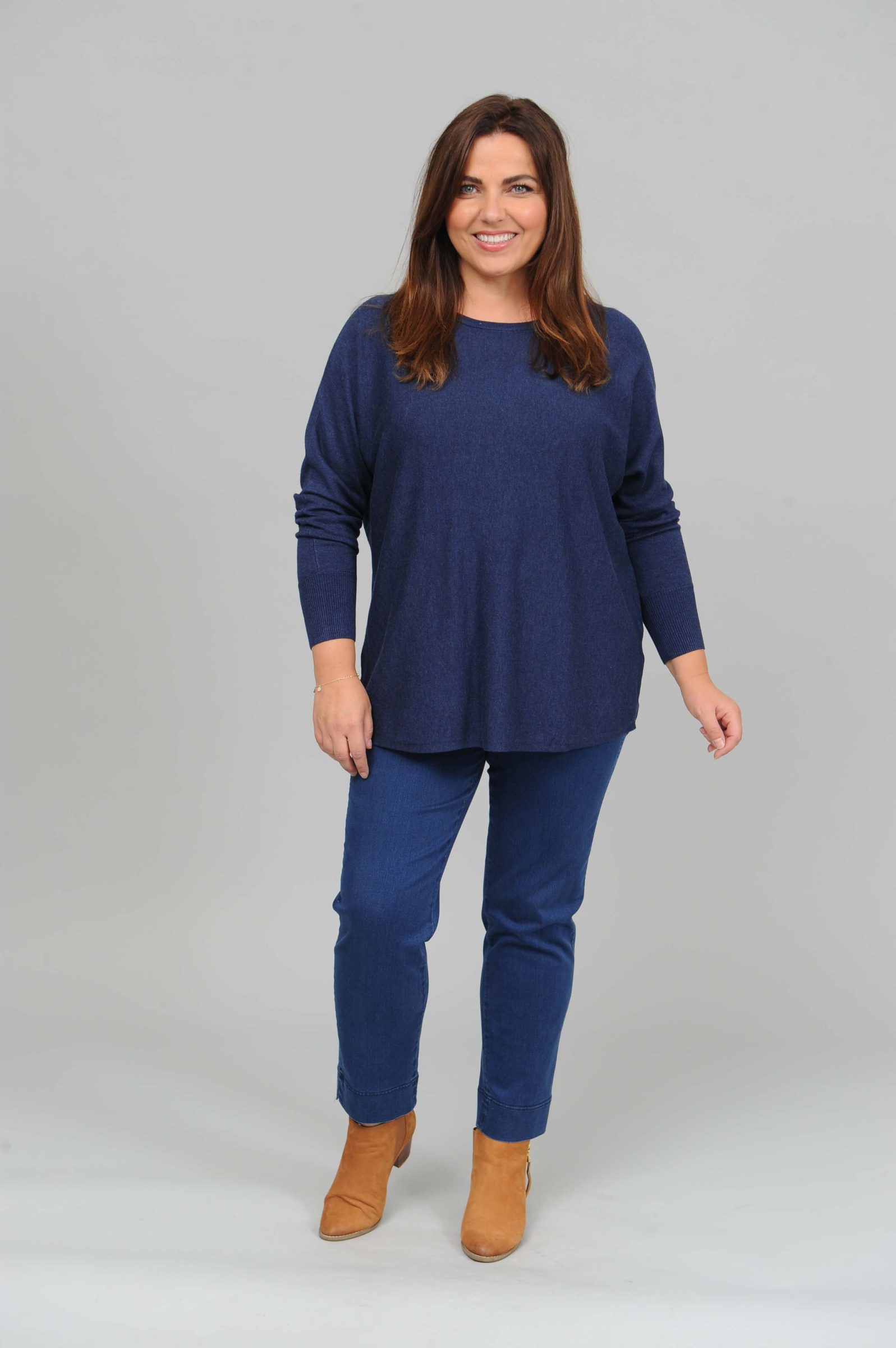 Wasabi Samanda 1 button back jumper - blue iris