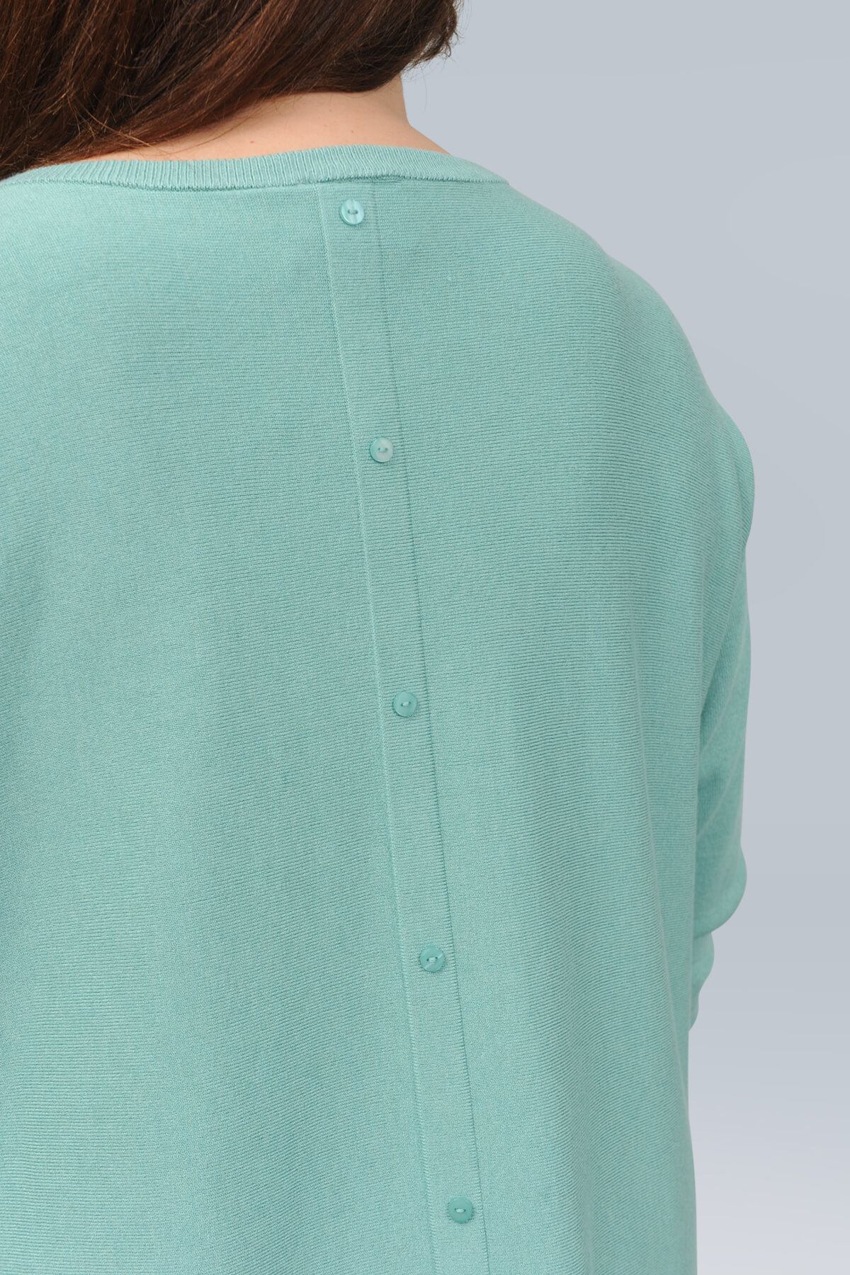 Wasabi Samanda 1 button back jumper - aqua melange