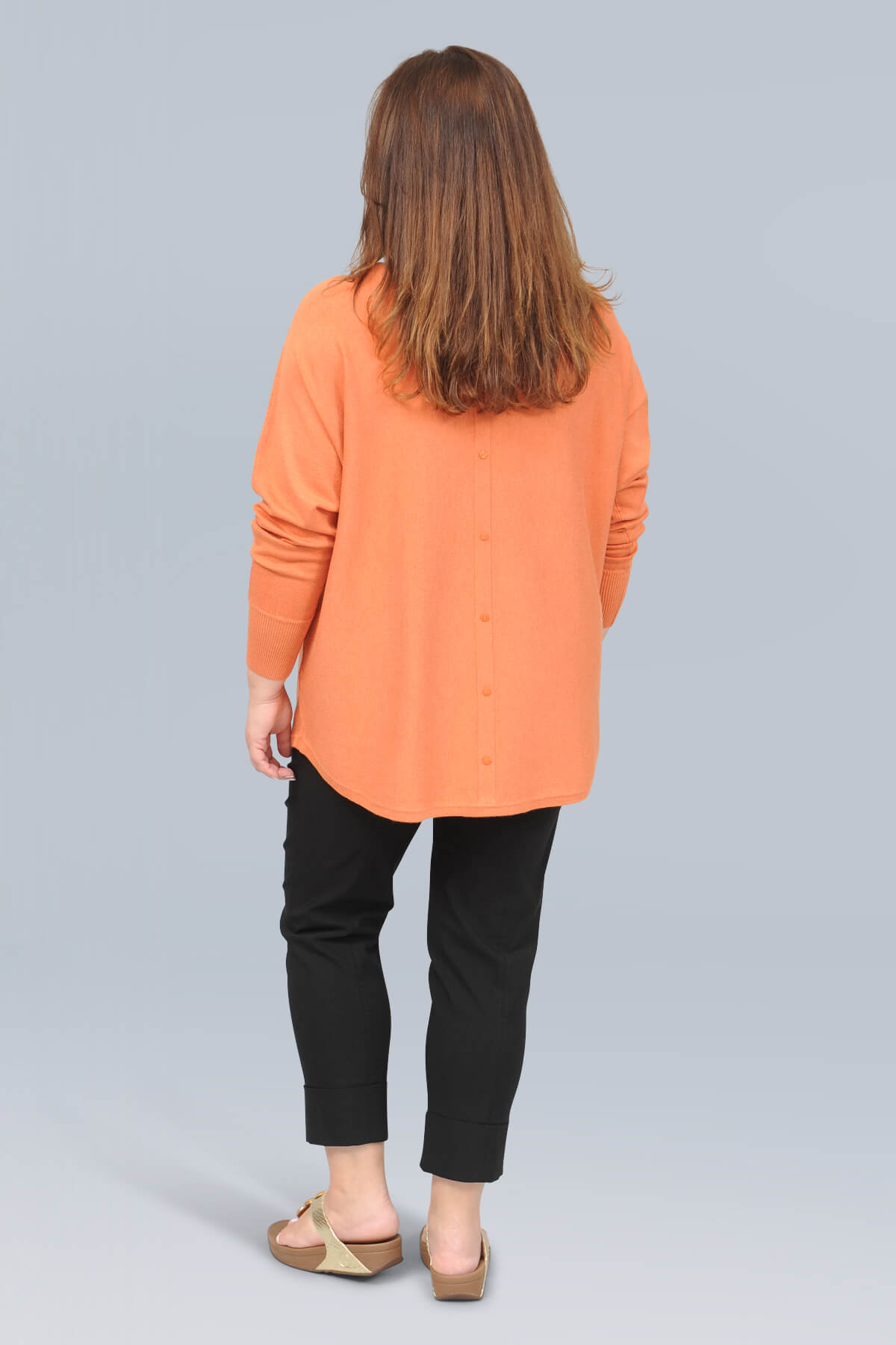 Wasabi Samanda 1 button back jumper - papaya melange