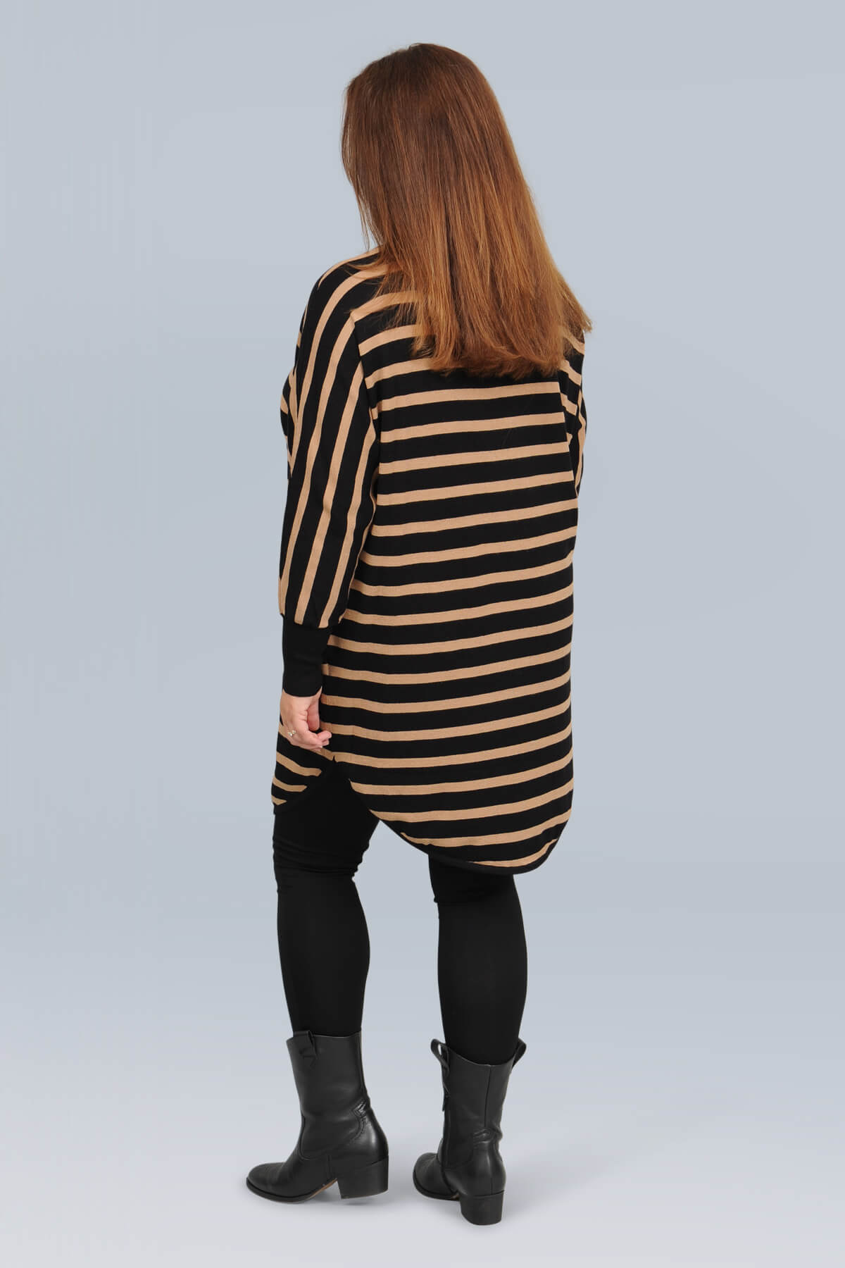 Wasabi Shanti 6 striped jumper - desert brown/black combi