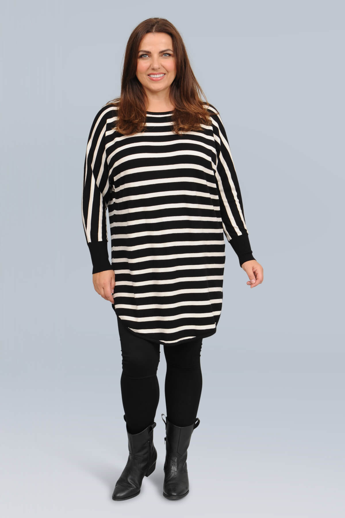 Wasabi Shanti 6 striped jumper - black/cream combi