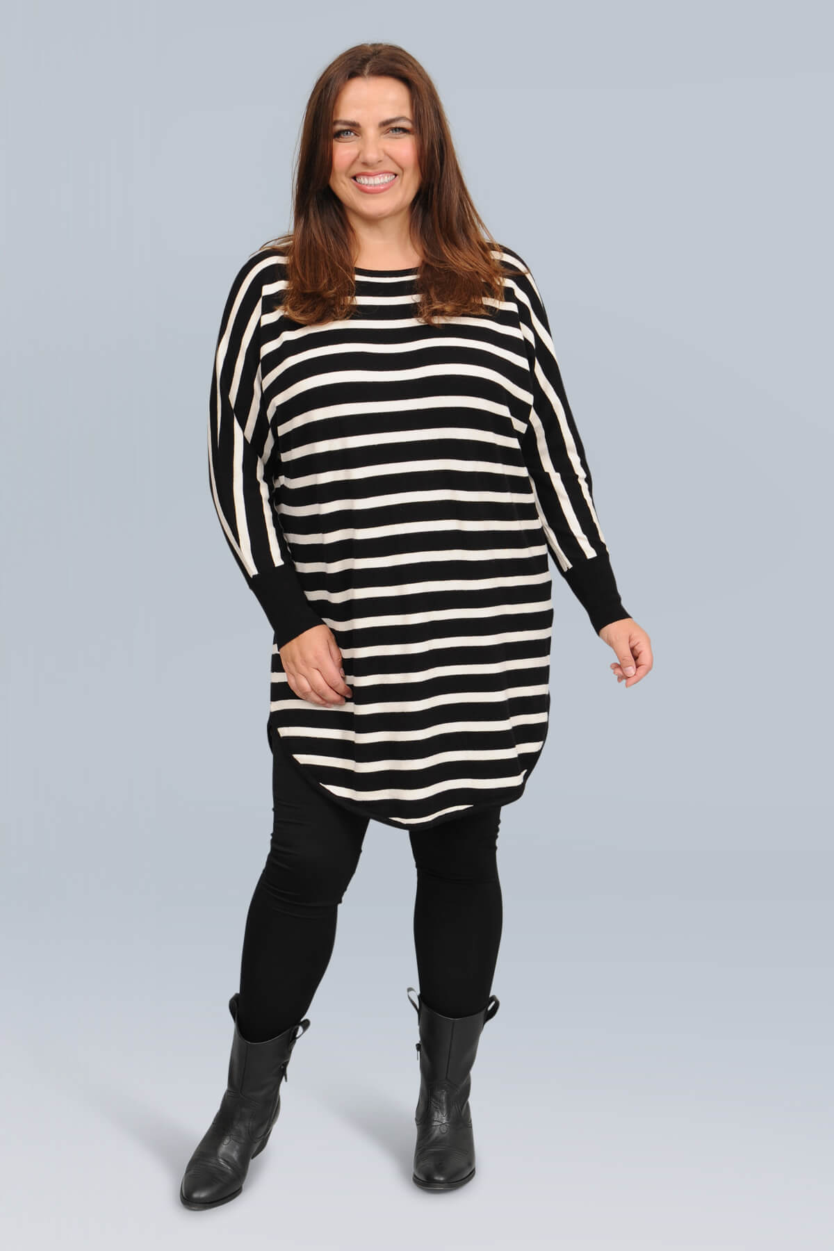 Wasabi Shanti 6 striped jumper - black/cream combi