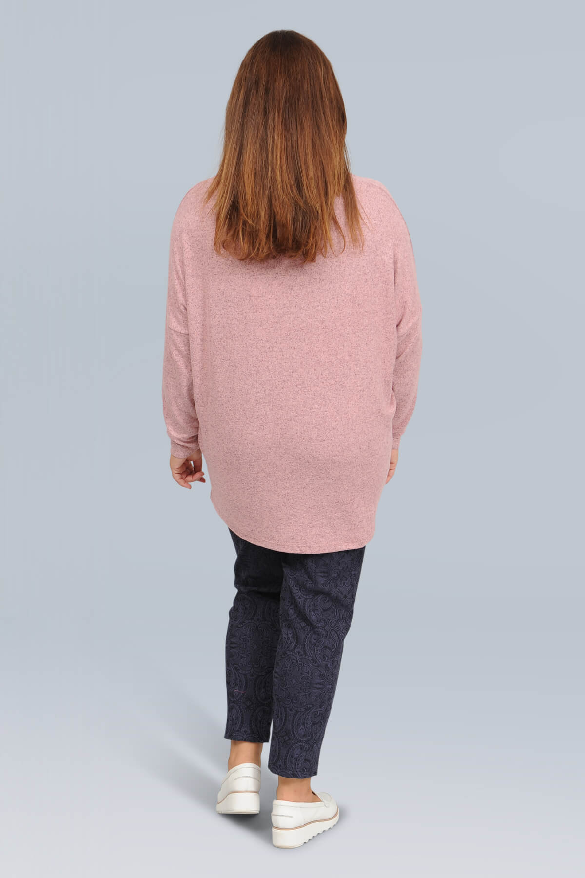 Wasabi Simone 1 v neck jumper - blush melange