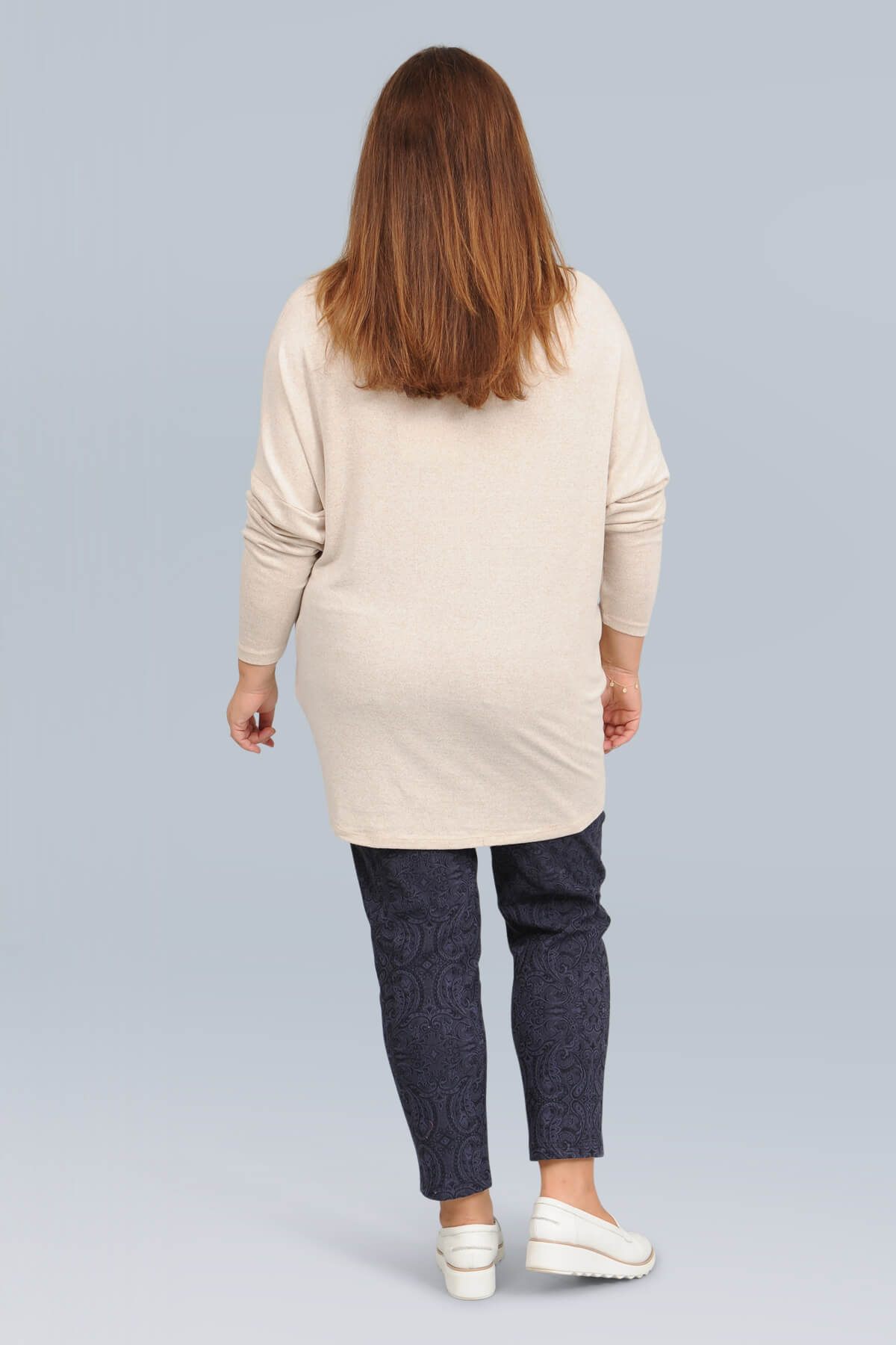 Wasabi Simone 1 v neck jumper - cream melange