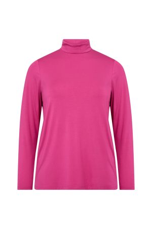 This is a photo of a silky soft Wasabi Concept Stella 30 polo neck basic top with a luxurious feel for curvy girls at Bakou London